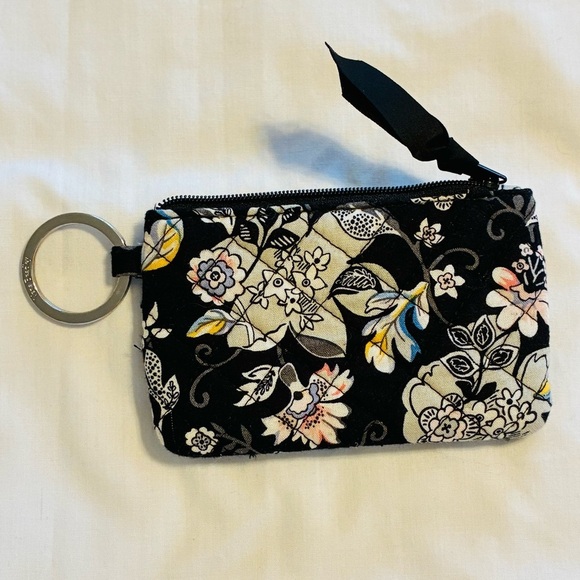 VERA BRADLEY Zip ID Case Coin Purse KeyRing Holland Garden Retired Pattern - Picture 2 of 6